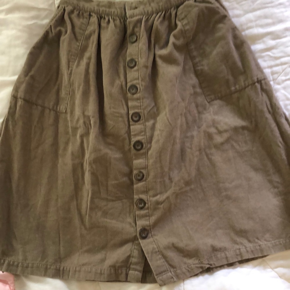 Corduroy A Line skirt with pockets